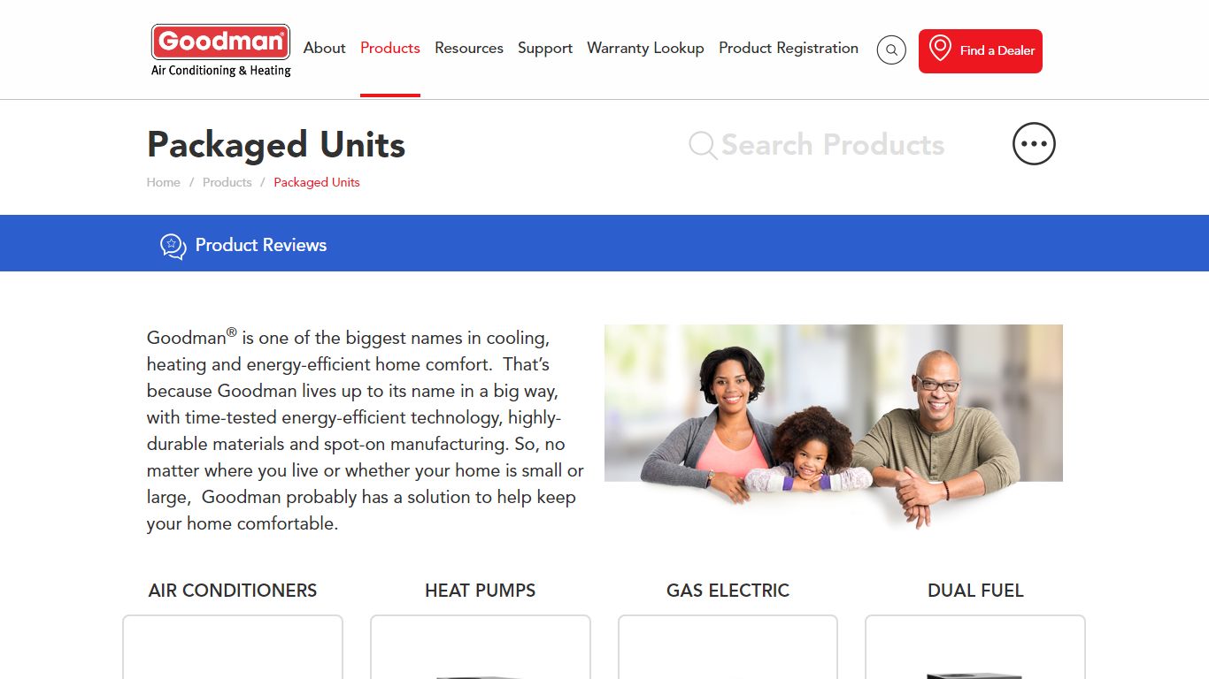 Packaged Units | Heating and Cooling |Goodman Manufacturing