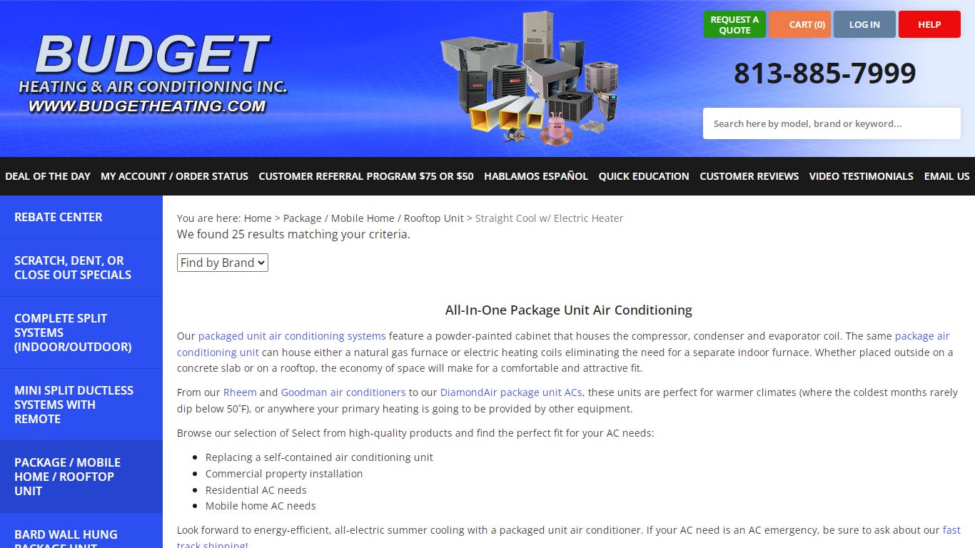 Package Unit Air Conditioning | DiamondAir, Rheem & Goodman ACs