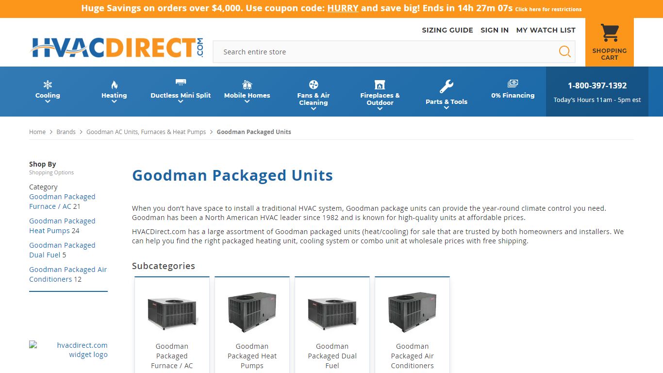 Goodman Package Units | HVACDirect.com