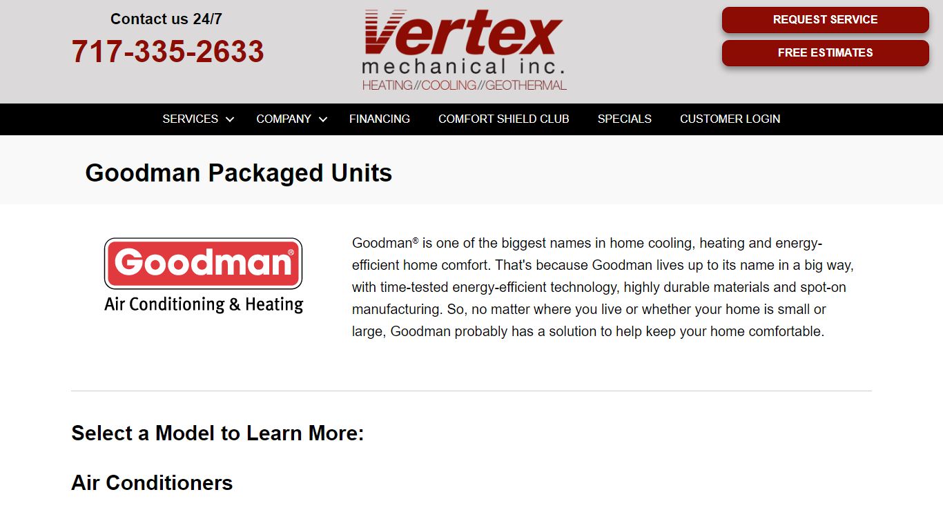 Goodman Packaged Units | Air Conditioner, Heating | Reading, PA